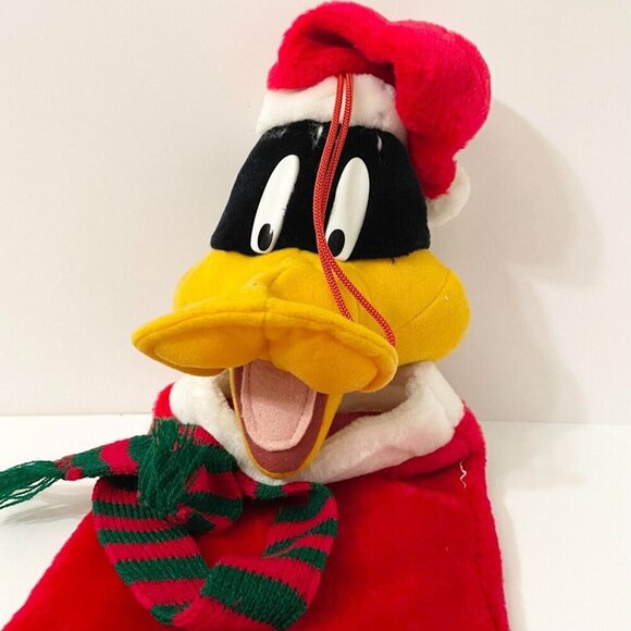 Vintage 3D Looney Tunes Daffy Duck Plush Christmas Stocking - Picture 15 of 16